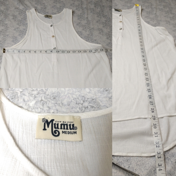 TU Show Me Your Mumu white button hi-low tank M - Picture 6 of 6